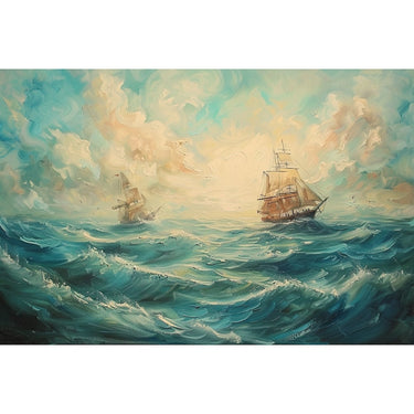 Canvas of Sailing Ships at Sea